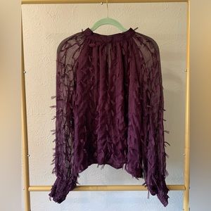 Long sleeve purple blouse